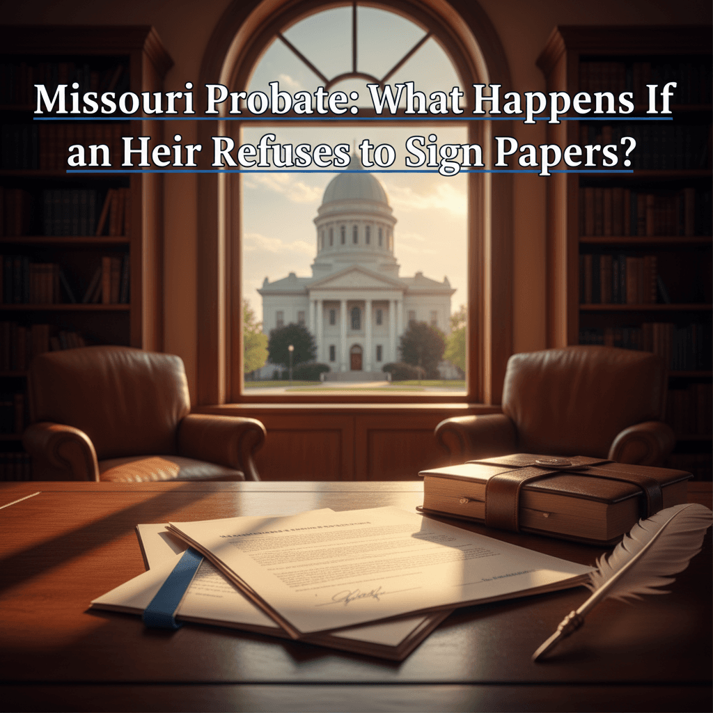 Featured image for Missouri Probate: What Happens If an Heir Refuses to Sign Papers? - Estate Planning legal guide from Schnurbusch Law