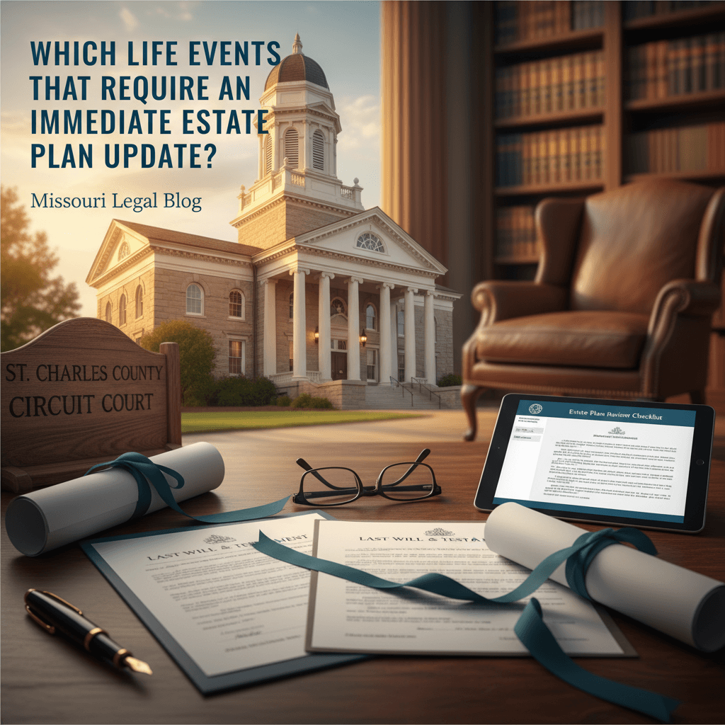 Featured image for Which life events that require an immediate estate plan update? - Missouri probate and estate planning legal guide