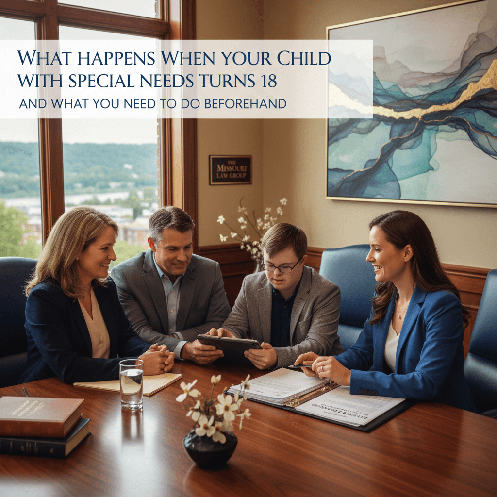 Featured image for What Happens When Your Child with Special Needs Turns 18 and What You Need to Do Beforehand - Missouri probate and estate planning legal guide